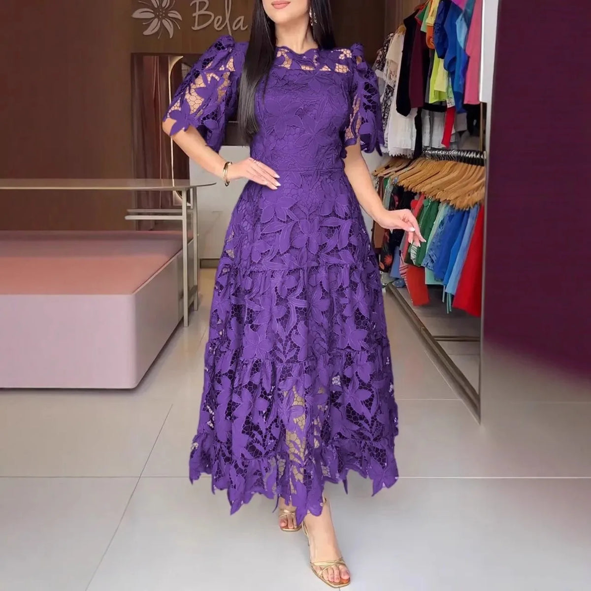 Vestido Feminino de Renda Anaju