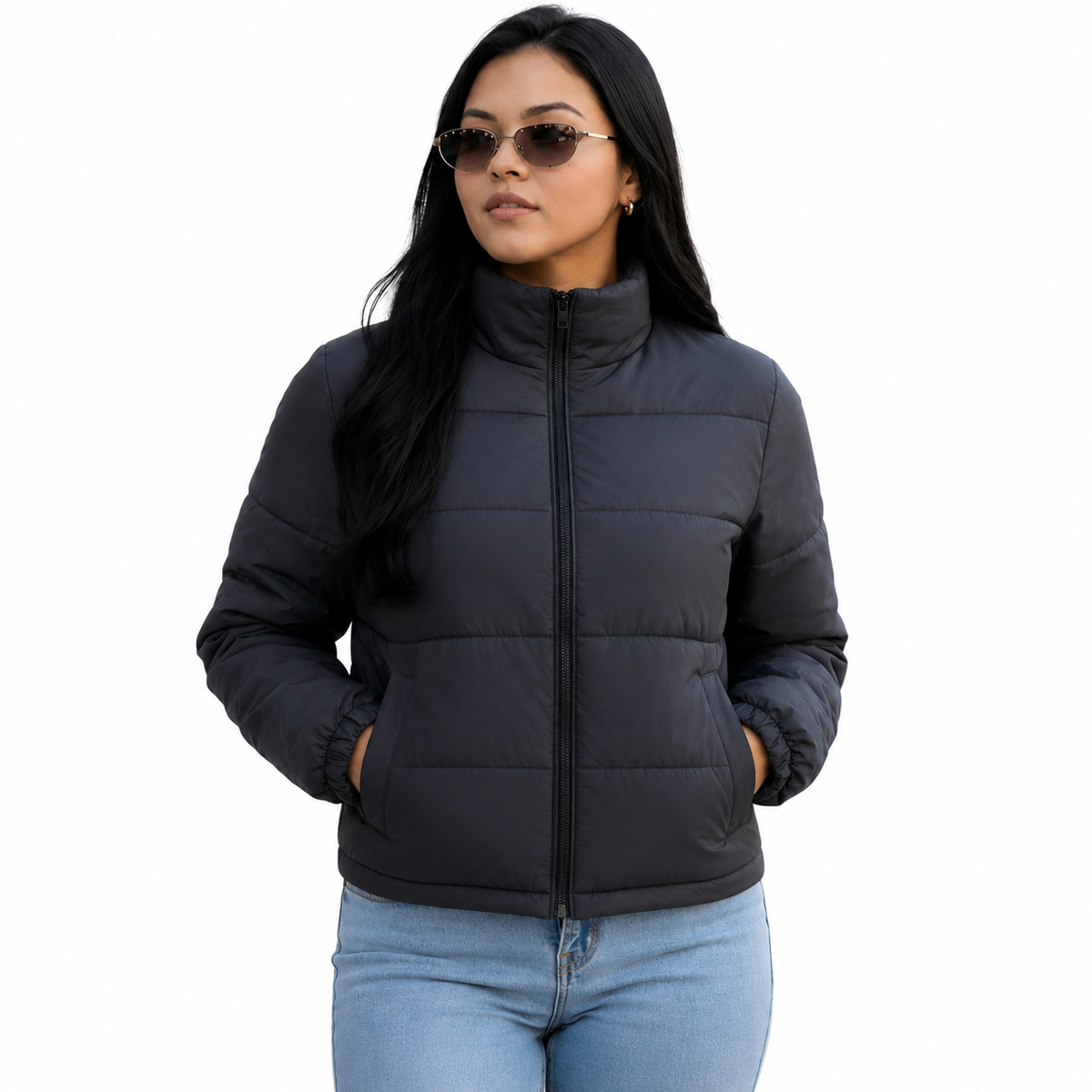 Jaqueta Cropped Puffer Feminina