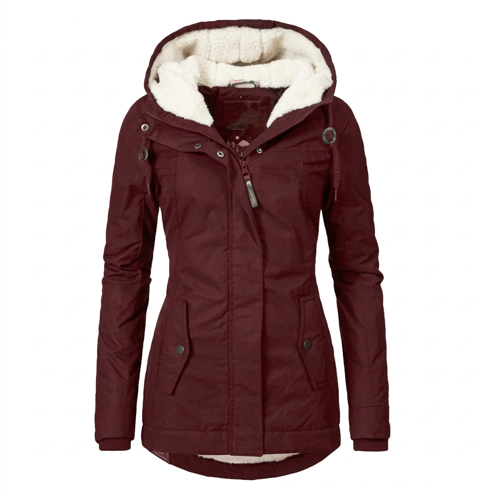 Jaqueta Parka Feminina Forrada com Lã para Inverno Glacier