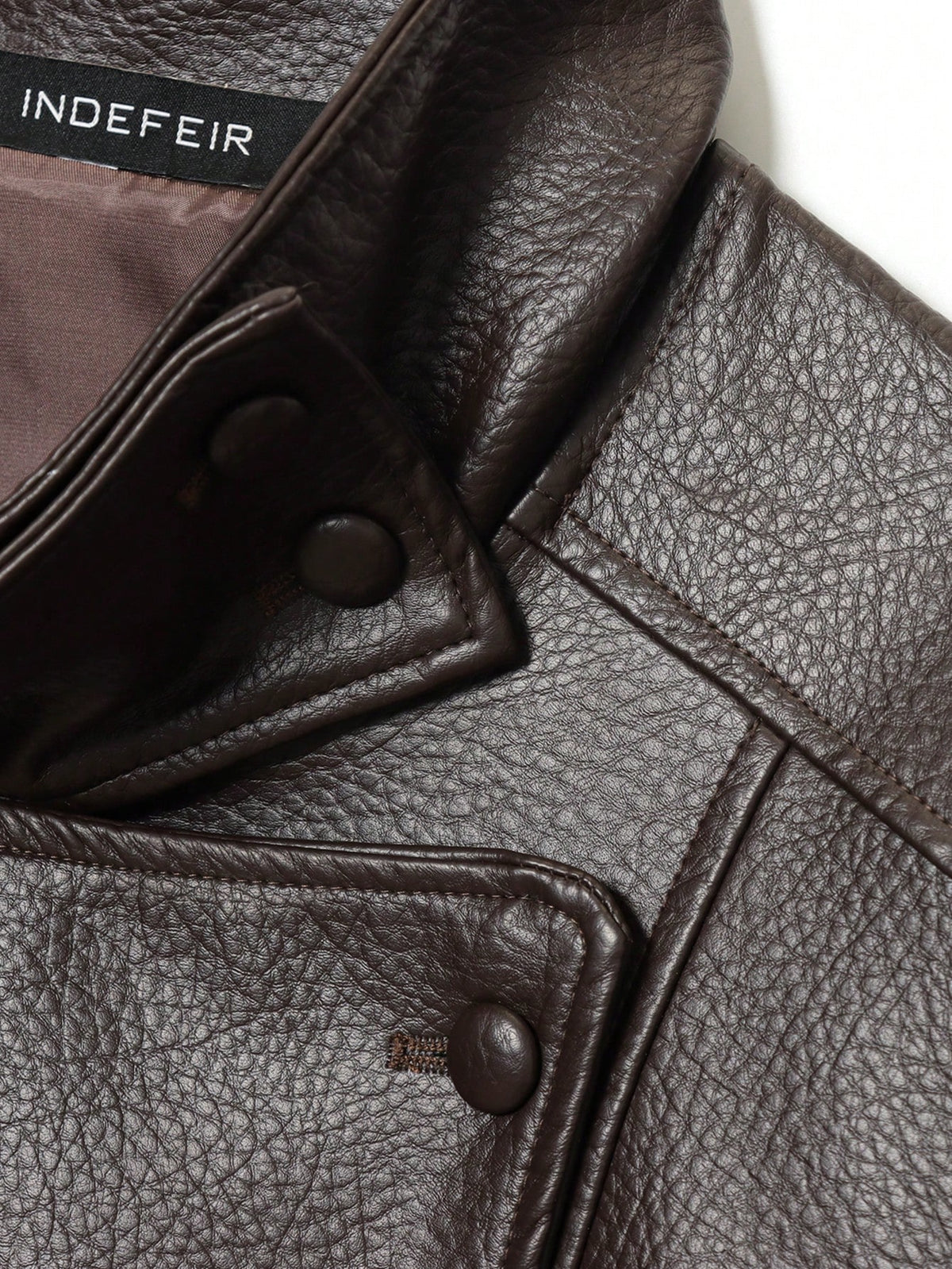 Seelio Jaqueta Casual Feminina de Couro Sintético com Gola Alta, Estilo Europeu e Americano, Moda Minimalista Versátil, Streetwear, Outono/Inverno - Castanho