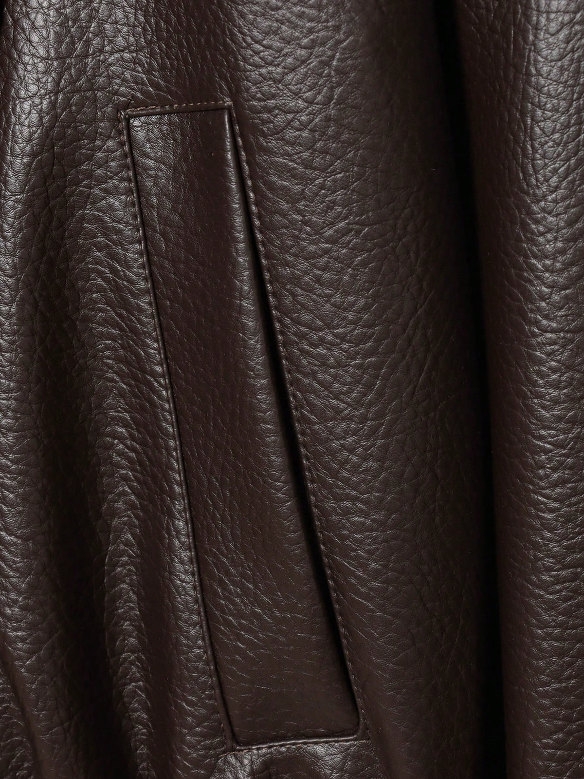 Seelio Jaqueta Casual Feminina de Couro Sintético com Gola Alta, Estilo Europeu e Americano, Moda Minimalista Versátil, Streetwear, Outono/Inverno - Castanho
