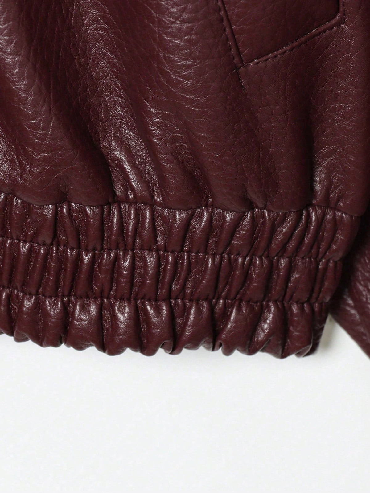 Jaqueta Feminina Camellia Oversized de Corte Solto, Nova para Outono/Inverno, Estilo Europeu e Americano, Casaco Minimalista Versátil Premium em Couro Sintético para Outono - Vinho