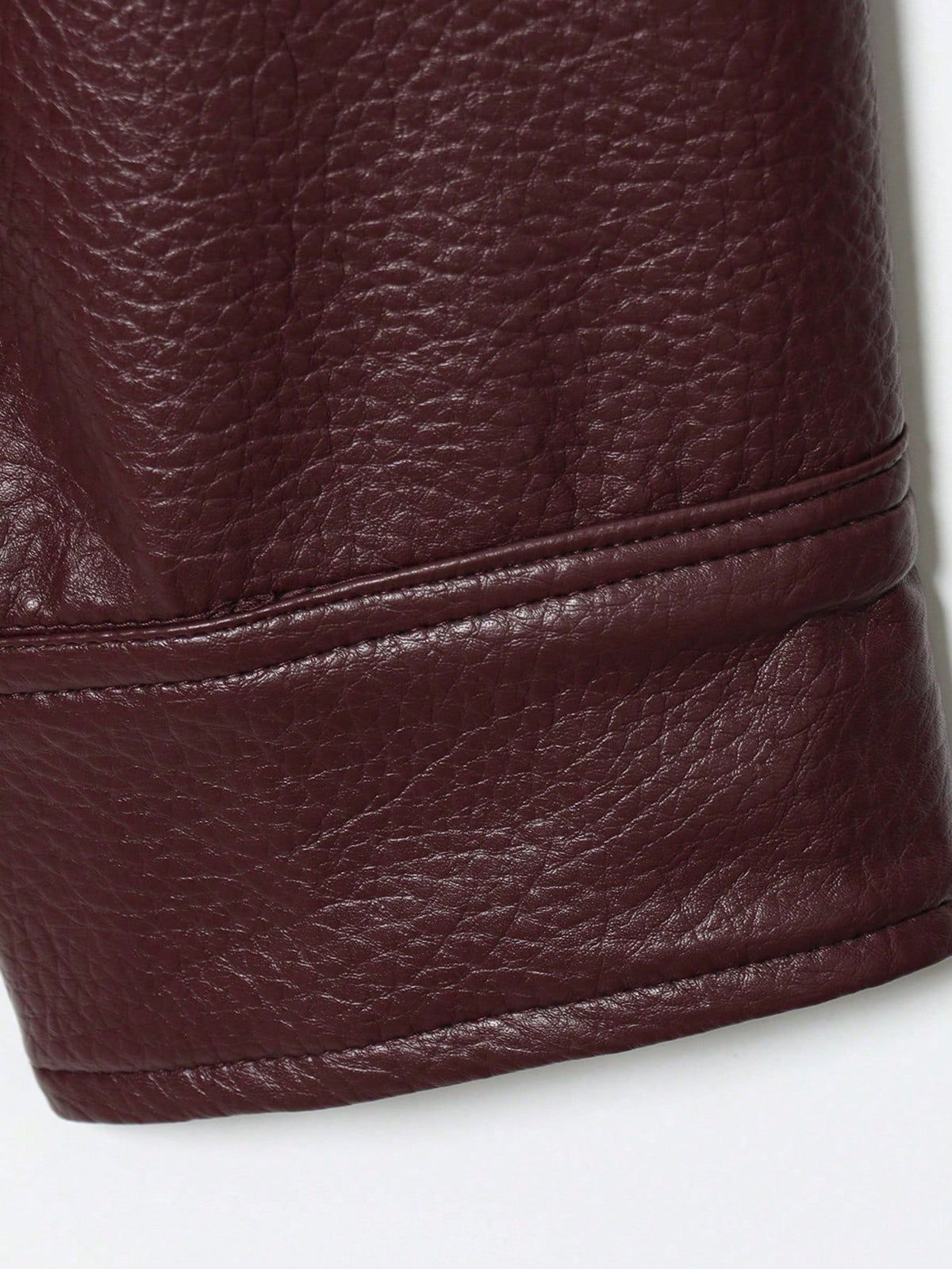 Jaqueta Feminina Camellia Oversized de Corte Solto, Nova para Outono/Inverno, Estilo Europeu e Americano, Casaco Minimalista Versátil Premium em Couro Sintético para Outono - Vinho
