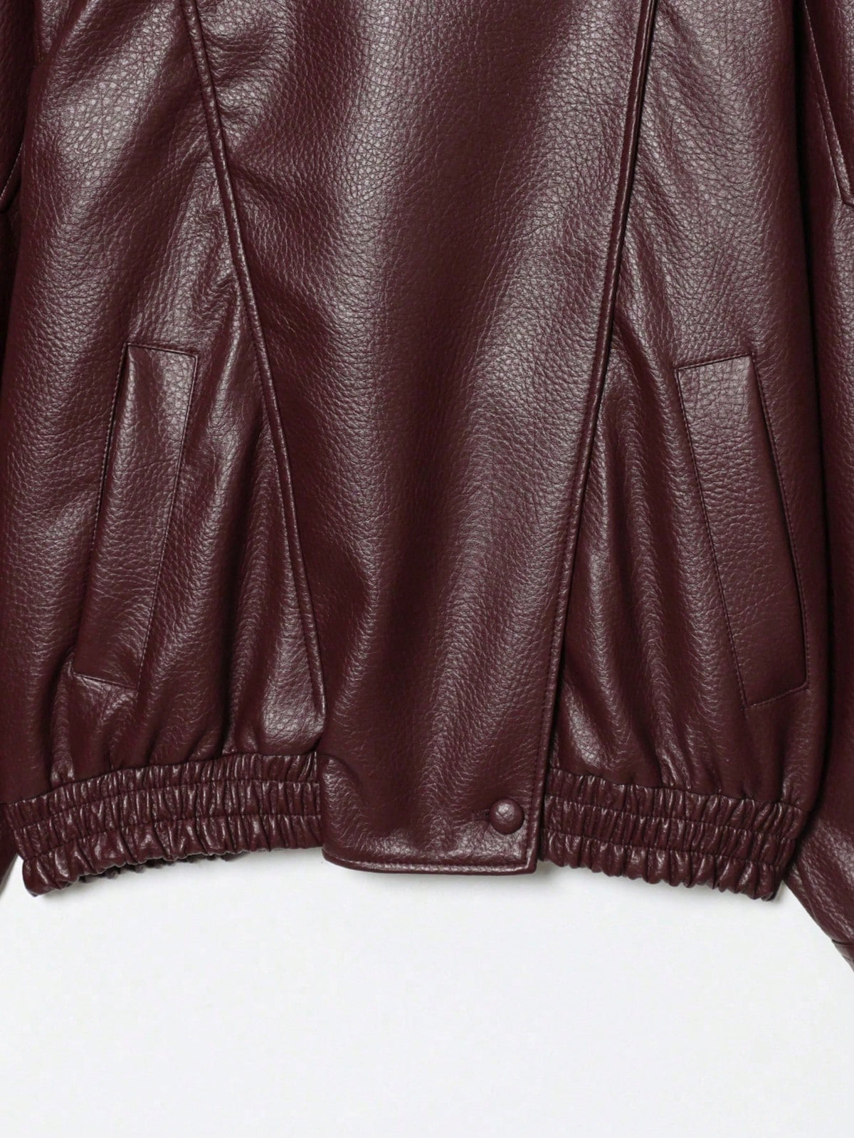 Jaqueta Feminina Camellia Oversized de Corte Solto, Nova para Outono/Inverno, Estilo Europeu e Americano, Casaco Minimalista Versátil Premium em Couro Sintético para Outono - Vinho