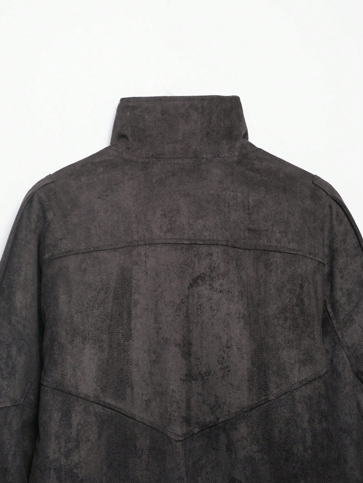 Seelio Jaqueta Casual Feminina de Couro Sintético com Gola Alta, Estilo Europeu e Americano, Moda Minimalista Versátil, Streetwear, Outono/Inverno - Preto e cinza