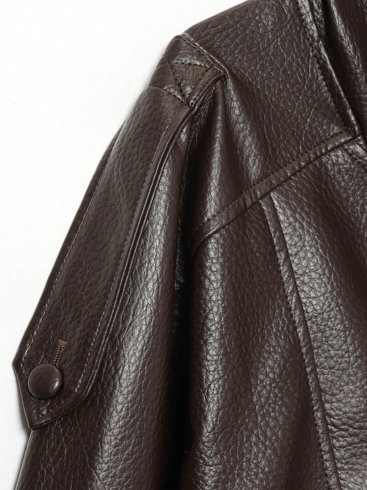 Seelio Jaqueta Casual Feminina de Couro Sintético com Gola Alta, Estilo Europeu e Americano, Moda Minimalista Versátil, Streetwear, Outono/Inverno - Marrom F