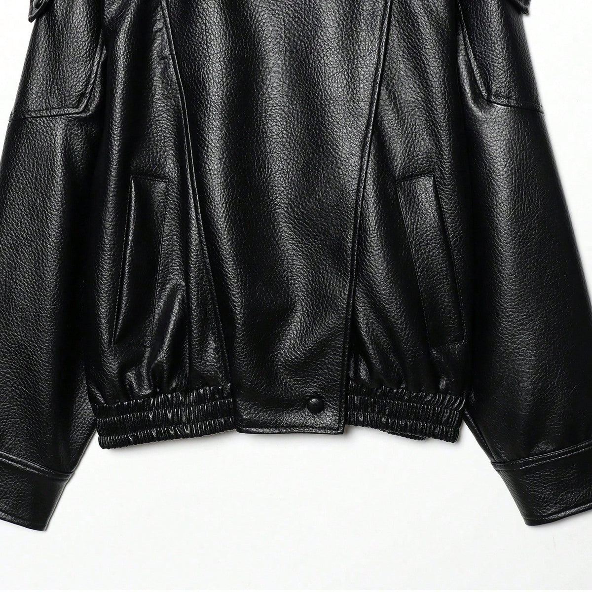 Seelio Jaqueta Casual Feminina de Couro Sintético com Gola Alta, Estilo Europeu e Americano, Moda Minimalista Versátil, Streetwear, Outono/Inverno - Preto