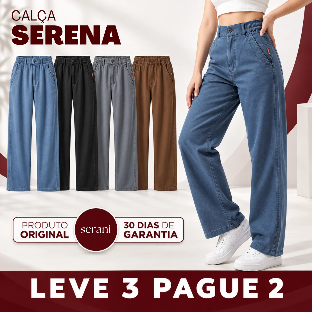 Kit 3 Calças Femininas em Algodão e Seda Gelo